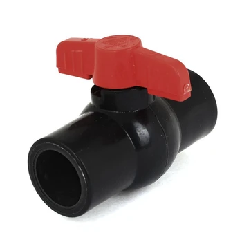 

Plumbing 25mm x 25mm Slip Ends Full Port PVC Ball Valve Black Red