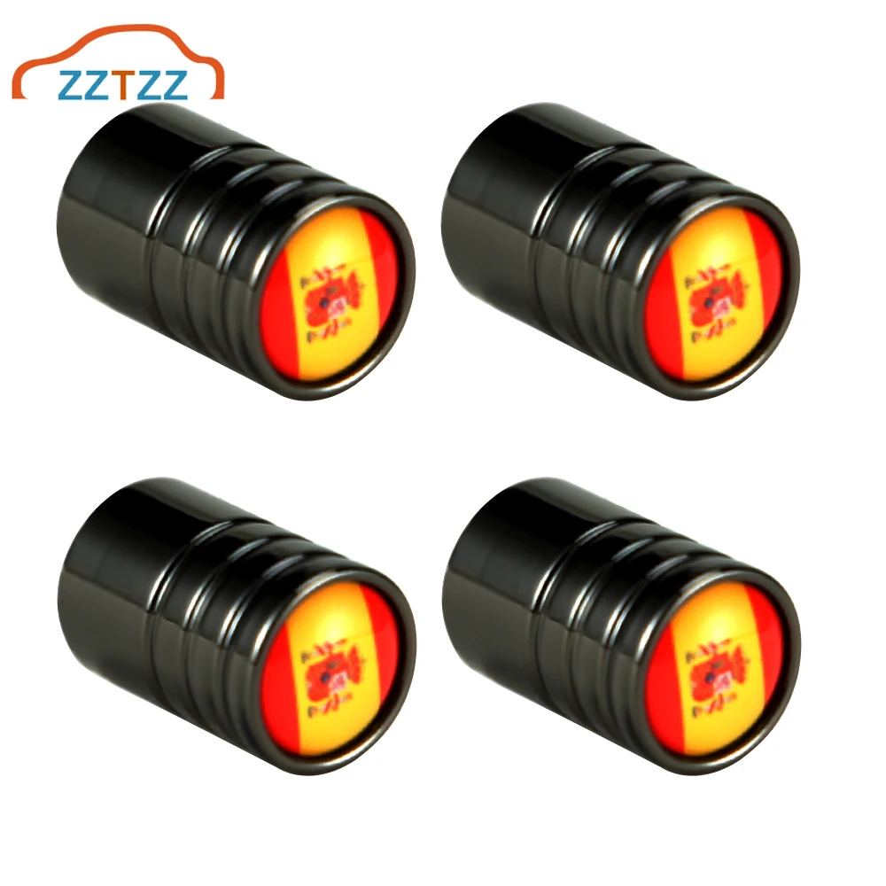 Колпачки клапанов шин с флагом Испании 4 шт./лот универсальные колпачки на