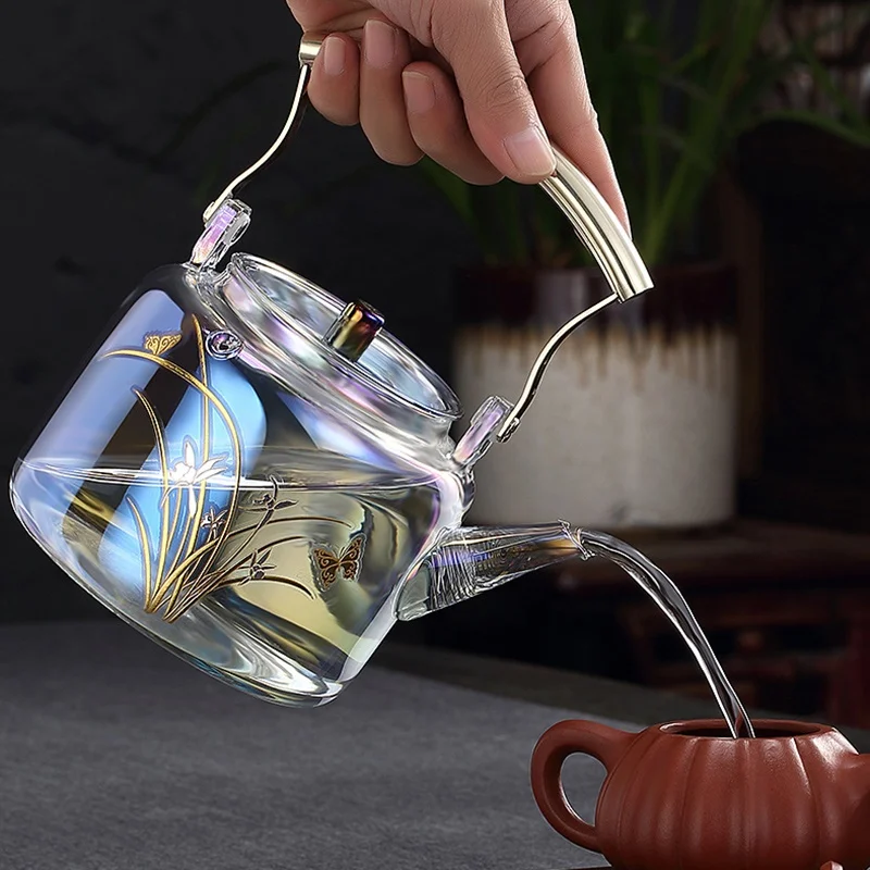 900ml Colorful Heat-resistant glass pot ,High Quality Chinese Kung Fu Teapot,Explosion-proof, heatable,Home kitchen supplies