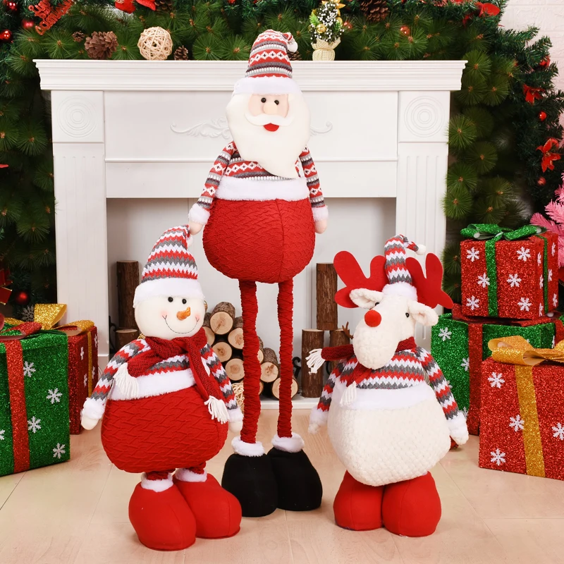 Новогодний подарок рождественские украшения куклы выдвижной Санта Клаус игрушечные Снеговики Рождественская елка орнамент домашний декор Navidad