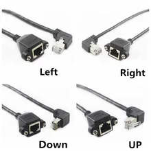 60cm acima para baixo direito esquerdo angulado 90 graus 8p8c ftp stp cat5 rj45 utp com parafuso lan ethernet cabo de extensão de rede 1ft 0.3m