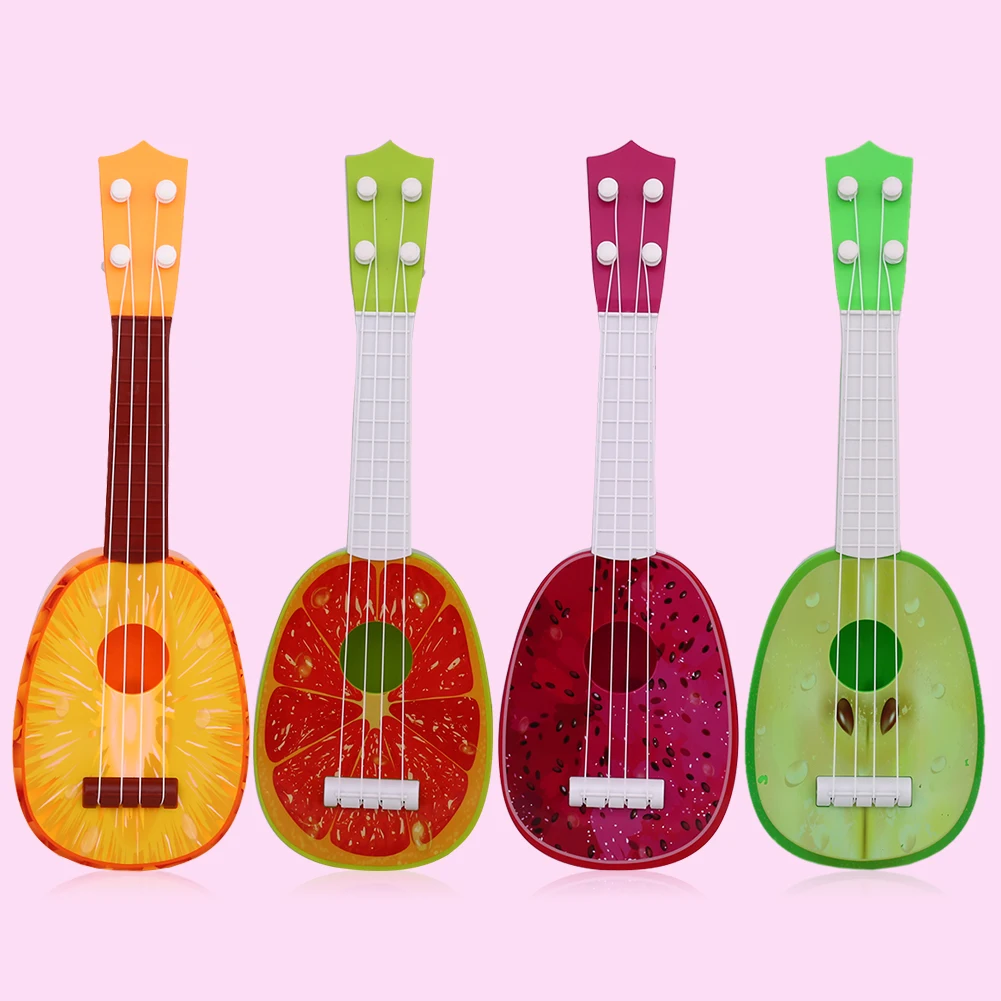 Симпатичные Ukelele музыкальные укулеле гитары-фрукты игрушка детский подарок Uke креативные детские игры 4 струны 8 стилей аксессуары для гитары