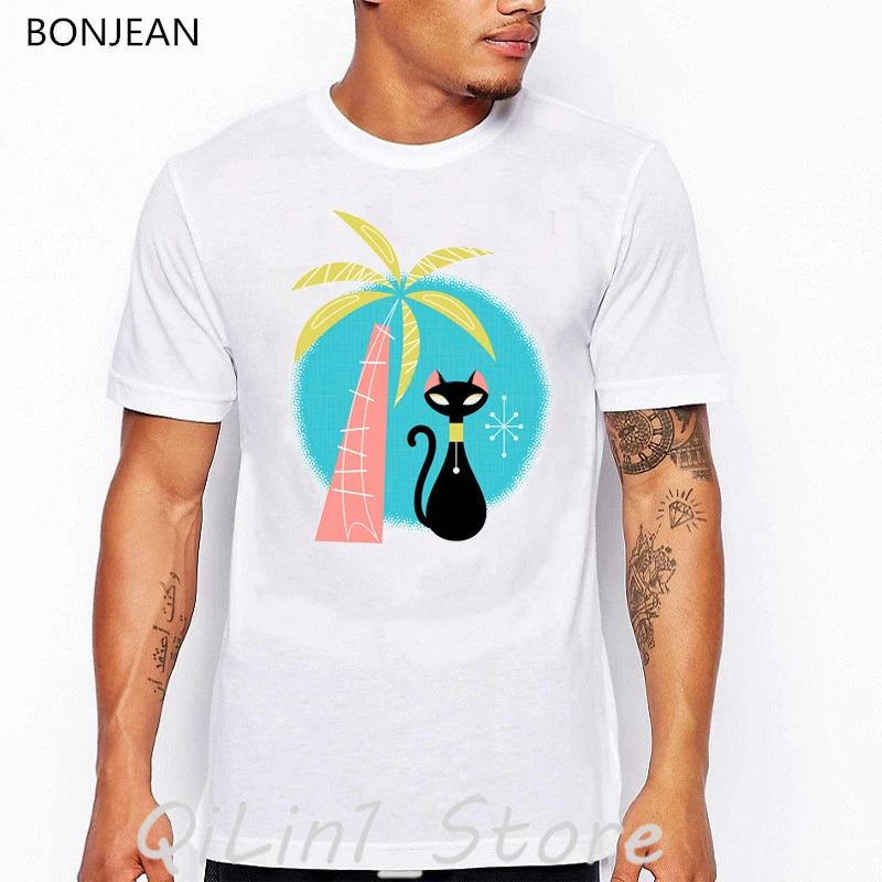 

Black cat tourism animal printed t-shirt men funny t shirts camiseta masculina new design summer tops tee shirt homme tshirt