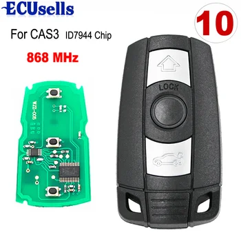 

10PCS/LOT Smart Remote Key Fob 3 BUTTON ID7944 CHIP 868MHz For BMW 1 3 5 7 Series X1 X6 Z4 CAS3 CAS3+ SYSTEM WITH ELECTRONICS
