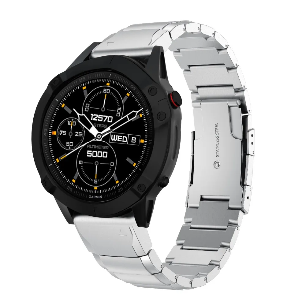 Ремешок для часов из нержавеющей стали для Garmin Fenix 6/6Pro/5 Plus/Forerunner 935/Quatix5 сапфир/Approach S60 Смарт-часы