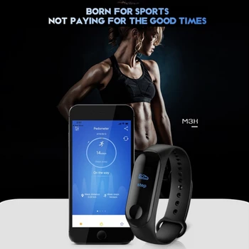 

M3 Smart Watch IP67 Waterproof Intelligent Multi-function USB Rechargeable Touch Control Heart Rate Blood Pressure Sleep Watch