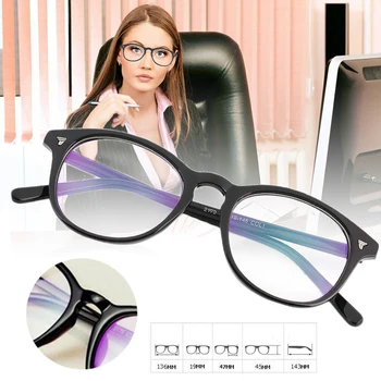 

1pc Retro Round UV420 Glasses Computer Anti-Fatigue Radiation Protection Glasses Vision Care Glasses with Removable Clear Lens