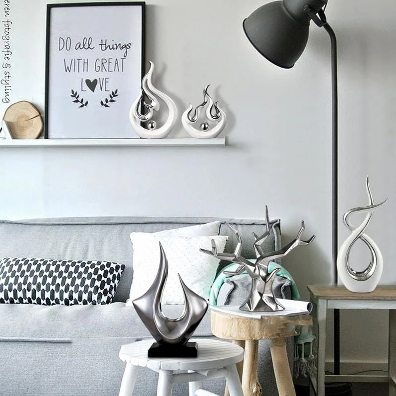 Modern Creative Fire Shape Ceramic Table Figurines 3 Modern Creative Fire Shape Ceramic Table Figurines 3