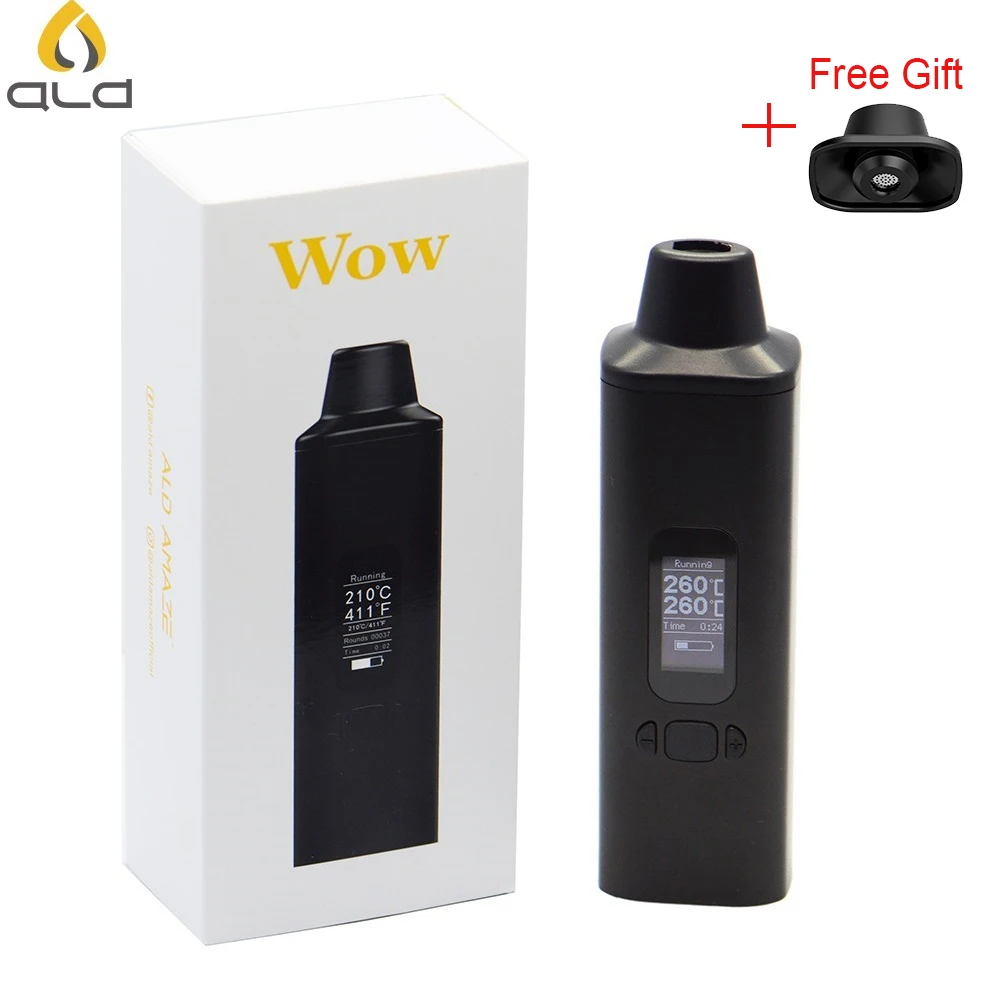  ALD AMAZE wow-V2 Dry herbal vaporizer kit Electronic Cigarettes 1800mAh with OLED Display and Vibra