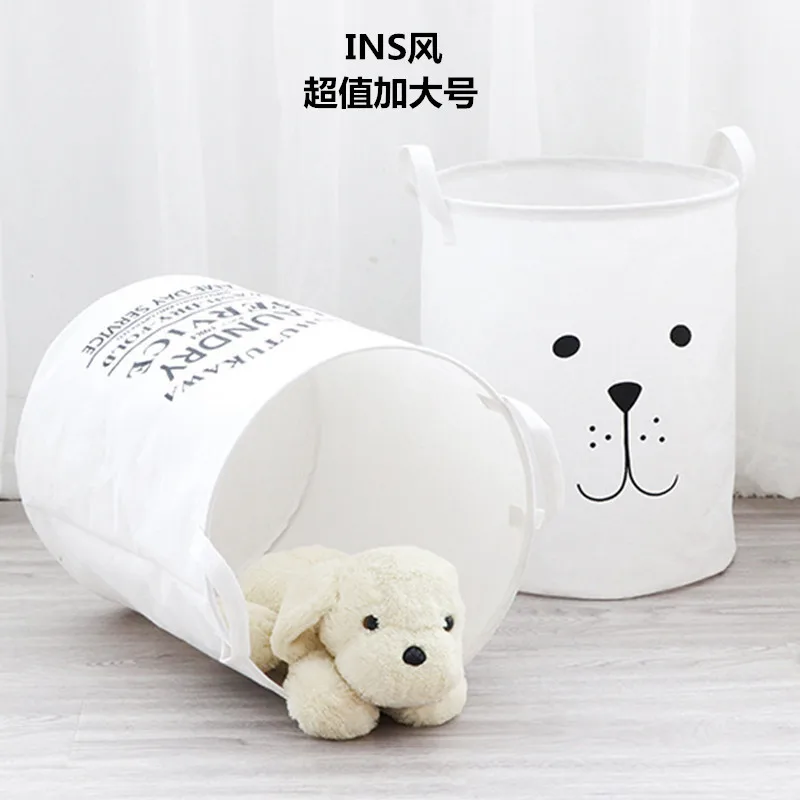 

Cotton and linen cloth round storage bucket multifunctional toy finishing collapsible laundry basket laundry basket waterproof
