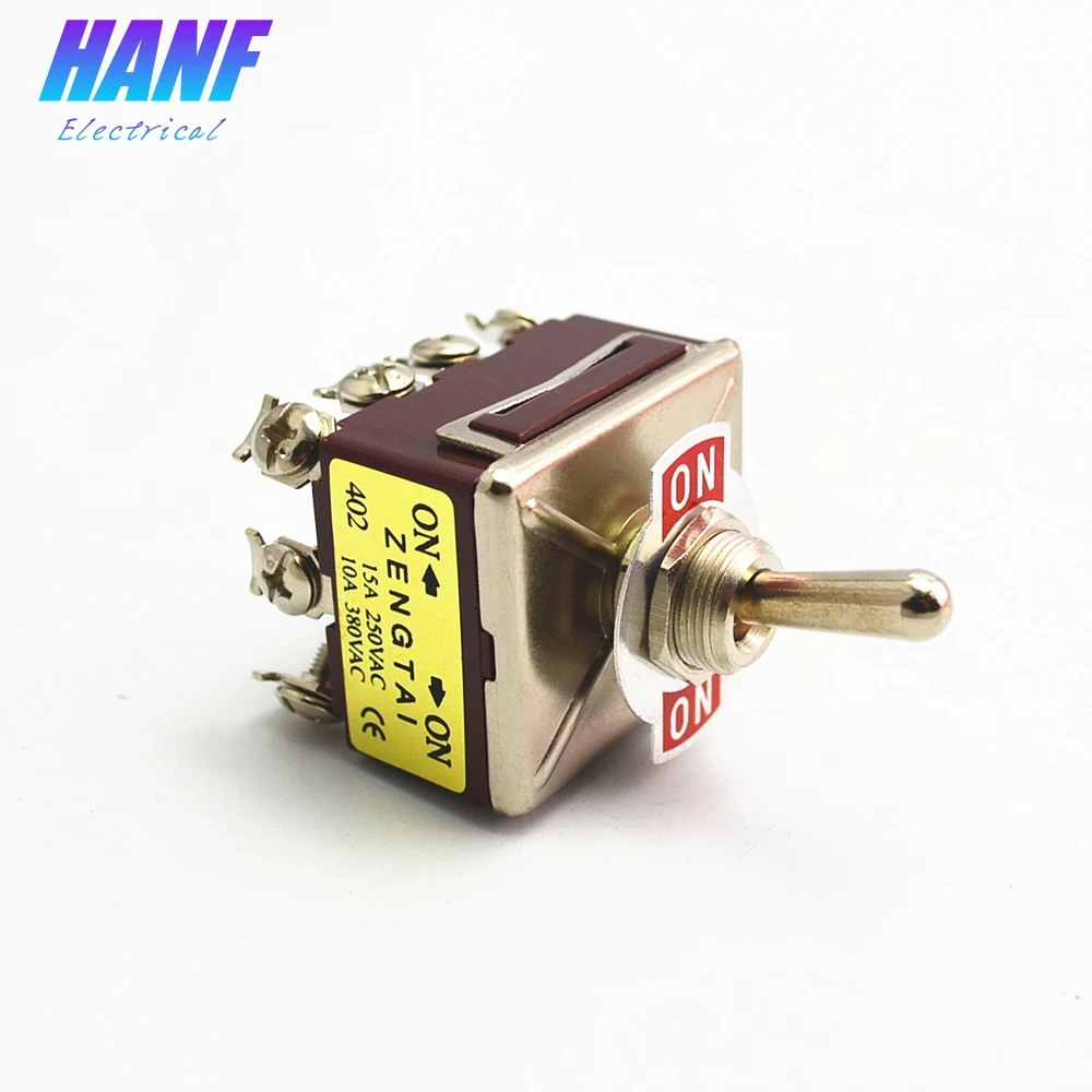 1 шт. E TEN402 тумблер 2 положения 12 контактов 380В/10А ВКЛ./вкл. Фиксация 4PDT ручка