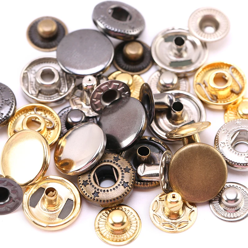 Leather Snap Buttons Fasteners Metal Snaps Press Studs Sewing  Accessories Fabric Buttons For Clothes/Jackets/Jeans/Bags