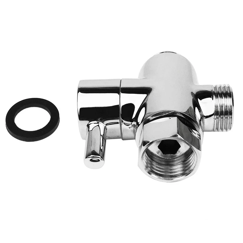 SOLID 3-way diverter valve 1/2 inch IPS shower system spare part copper chrome plating toilet t valve
