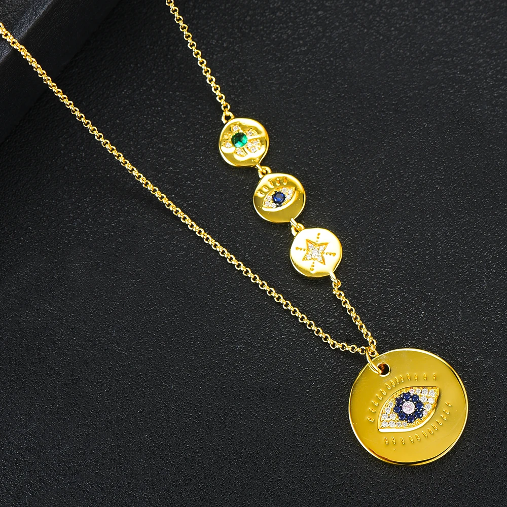 GODKI, элегантное модное турецкое ожерелье с кубическим цирконием, Трендовое геометрическое ожерелье Лариат для женщин, свадебное серебряное ожерелье с подвеской из Дубаи