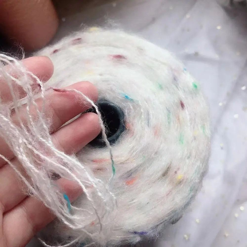 Import 500g soft colorful fancy Plush Mohair organic cotton yarn for knitting crochet thread Sewing weaving knit baby yarn X5142 3
