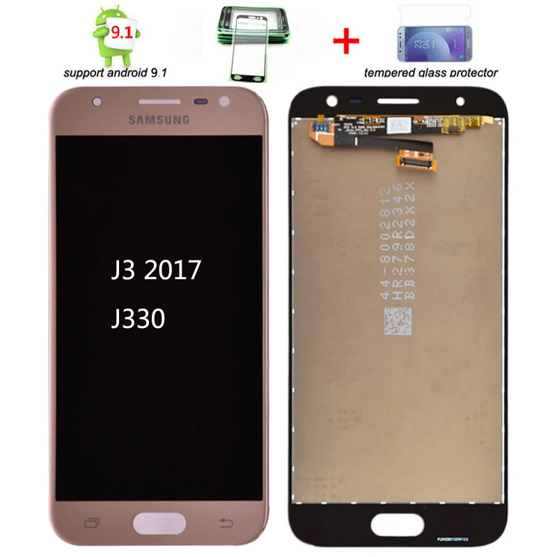 Дешево Оригинальный J330 ЖК дисплей для Samsung Galaxy J3 2017 J330 J330F J330G ЖК дисплей Дисплей и кодирующий преобразователь сенсорного экрана в сборе J3 Pro 2017