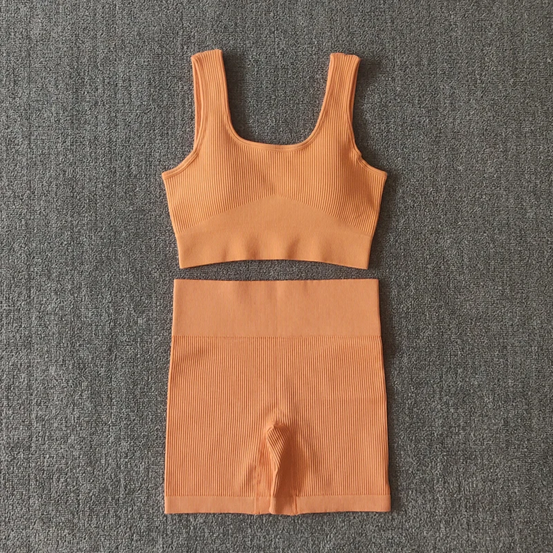 2/4/6PCS Seamless Women Yoga Set Workout Sportswear Fitness Bra Sport Pants Gym Clothing High Waist Leggings Shorts Sports Suits