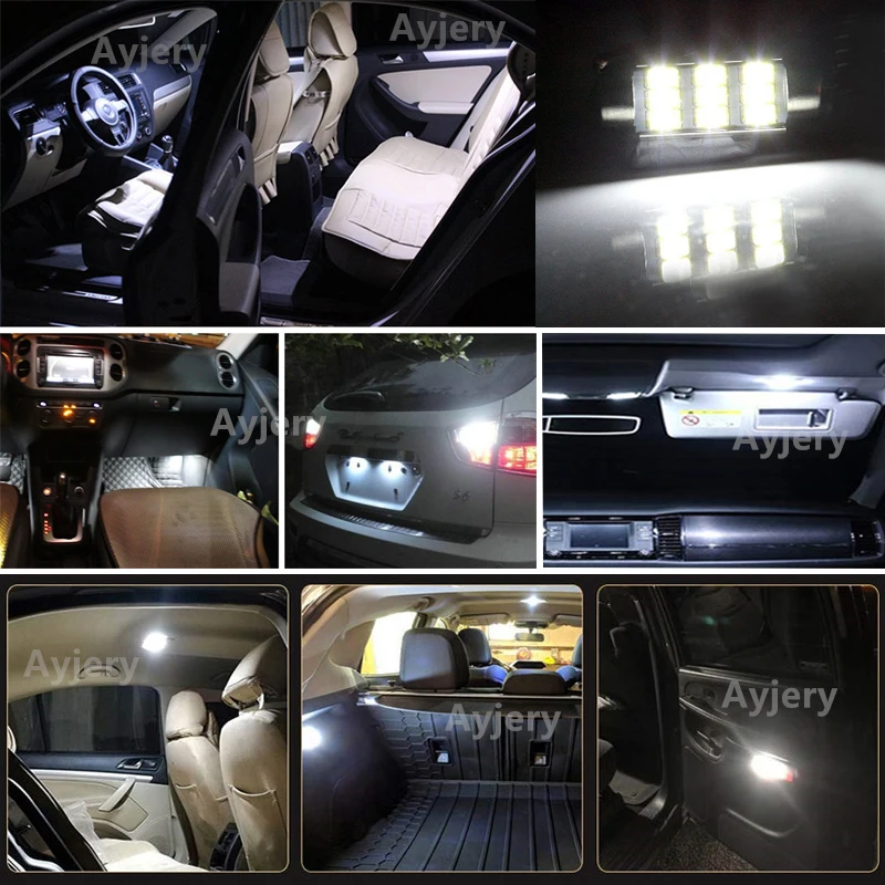 AYJERY 200 шт. Festoon C5W CANBUS 9 светодиодов 5630 5730 SMD Автомобильная купольная лампа для