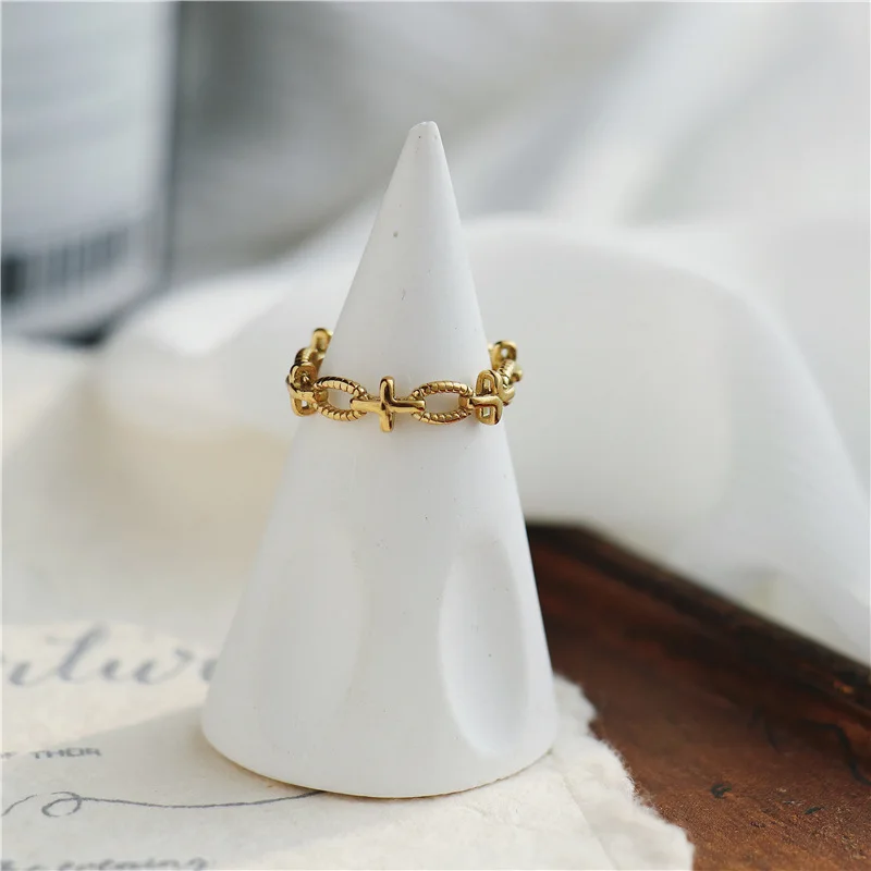 Waterproof Hollow Out Cross Woman Royal Stainless Steel Fashion Personality 18k Gold Couple Baroque Christmas Rings cross rings fashion rings couple rings gold rings fashion ring stainless steel rings finger rings metal rings