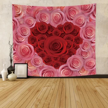 

Cassisy Fashion Tapestry Love Rose Romantic Balloon Wall Hanging Carpet Wall Bedside Room Festival Wedding Restaurant College