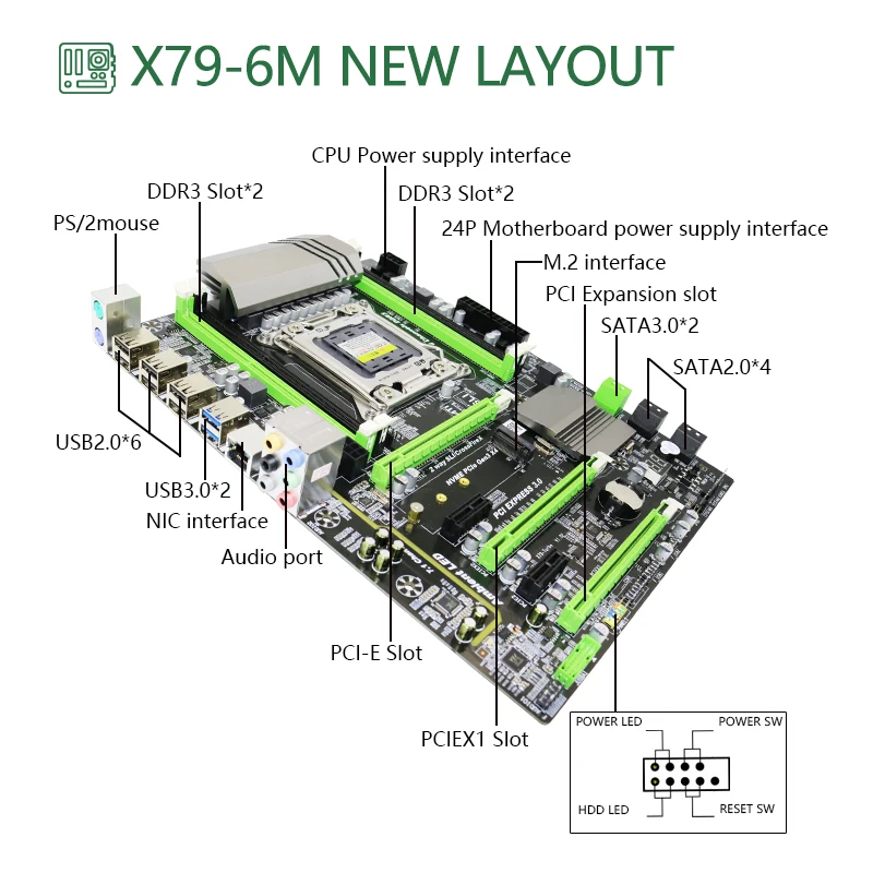 Набор материнских плат ONGY с Xeon LGA 2011 E5 2620 2x8 ГБ = 16 Гб 1600 МГц DDR3 RAM память ECC REG