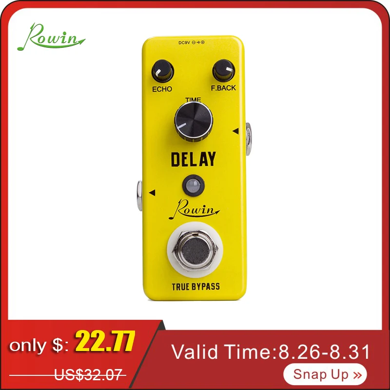 

Rowin Analog Vintage Delay Guitar Effect Pedal
