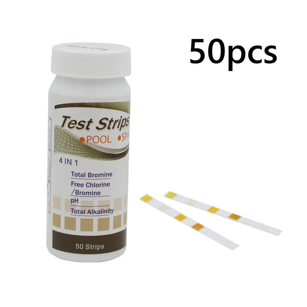 50 шт. 6 в 1 Бассейн лакмусовая бумага остаточный хлор PH значение щелочности твердость тест полосы PH Тест er очиститель для бассейна бумага - Цвет: 4 in 1