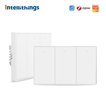 

Intellithings Tuya Zigbee US Wall Interruptor Push Light Switch No Neutral Alexa Google Home Control Smart Life App Smartthings