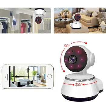 

720P HD Wireless Wifi IP Camera Webcam Baby Pet Monitor CAM Pan Remote Home Security Network Night Vision Wifi Webcam with EU Pl