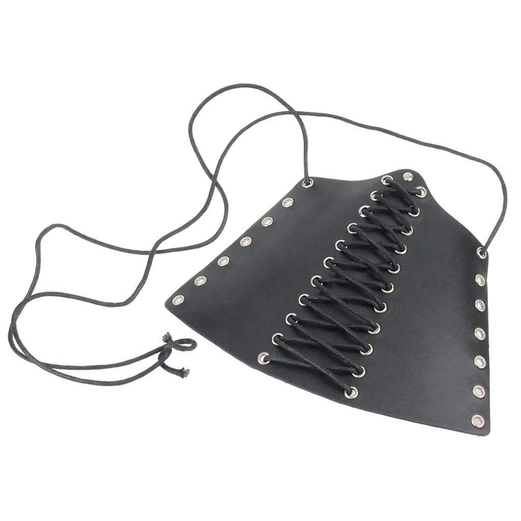 Knight Style Wide PU Leather Adjustable Cross Strings Arm Bracer Arm Guard for Women Men