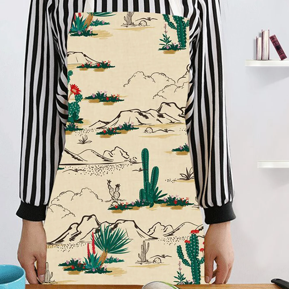 Silstar Tex Cactus Succulents Cosmetic Aprons Potted Plants Work Apron For Restaurant Cooking Baking Women and Men