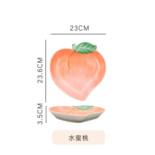 Creative Fruit Dish Ceramic Fruit Salad Dish Creative Lovely Family Dish Dish Snack Dish Dinner Plate Sets  Diner Plate black
