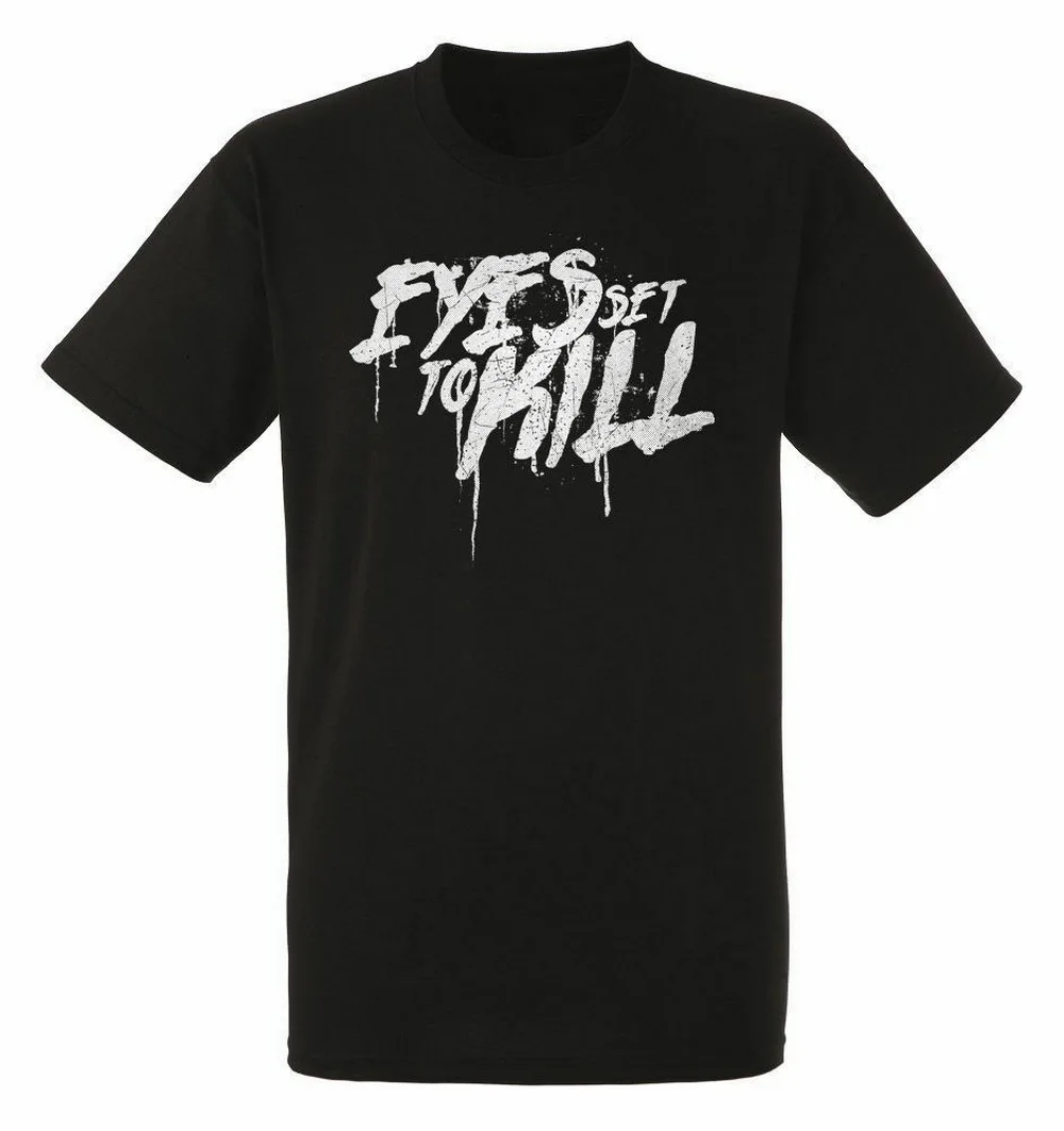 Eyes Set To Kill Logo Mens Unisex Black Rock T-shirt NEW Sizes S-XXXL Cotton Tops New Funny Tee Shirt |