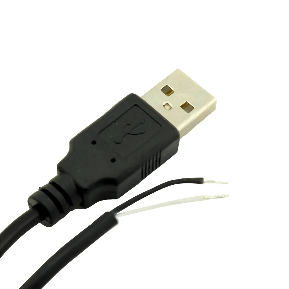 1x USB 2,0 A штекер 2 Pin 2 провода кабель для зарядки Шнур Разъем DIY 3 фута/1 м