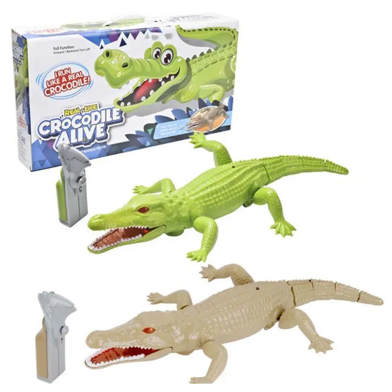 En venta Juguetes de simulación de cocodrilo con Control remoto infrarrojo, modelo de Animal electrónico realista, juguetes de simulación de cocodrilo DdGX1EdZ0