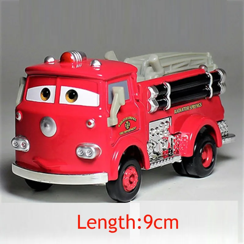 Disney Pixar Cars 2 3 Red Fire Truck Пожарная машина Король Джексон Металлический сплав Модель