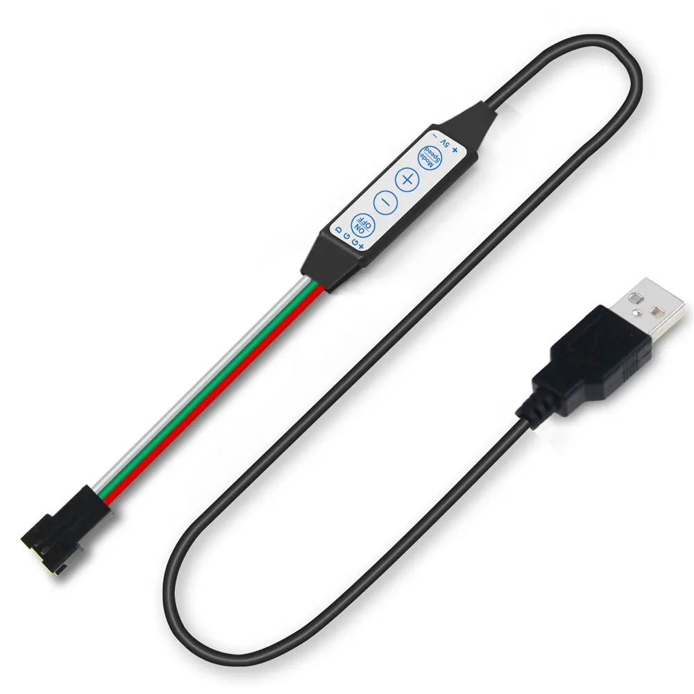 Мини 4 ключа WS2812B WS2811 мини USB мечта цветной светодиодный контроллер, питание от USB 4 ключа 63 вида цветовых режимов JK269