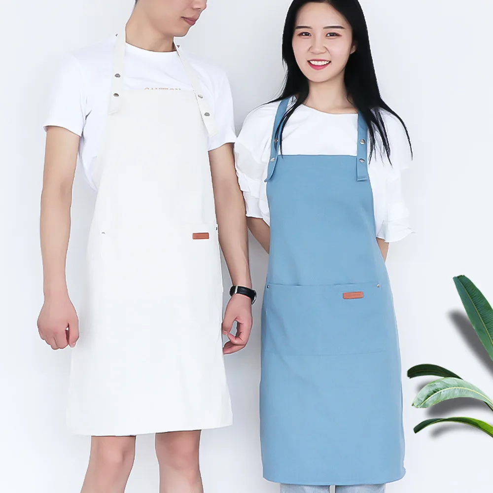 

Senyue Pure Color Cooking Kitchen Apron For Woman Men Chef Waiter Cafe Shop BBQ Hairdresser Aprons Custom Logo Gift Bibs