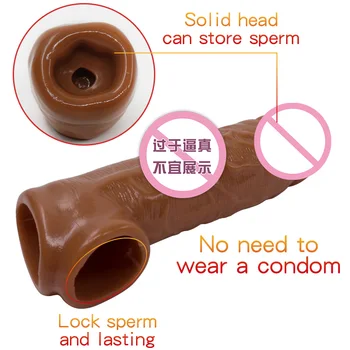 Silicone Penis Condoms For Men Extender Dildo Enhancer Enlargement Condom Male Cock Sex Toys Reusable Penis Sleeve For Male 4