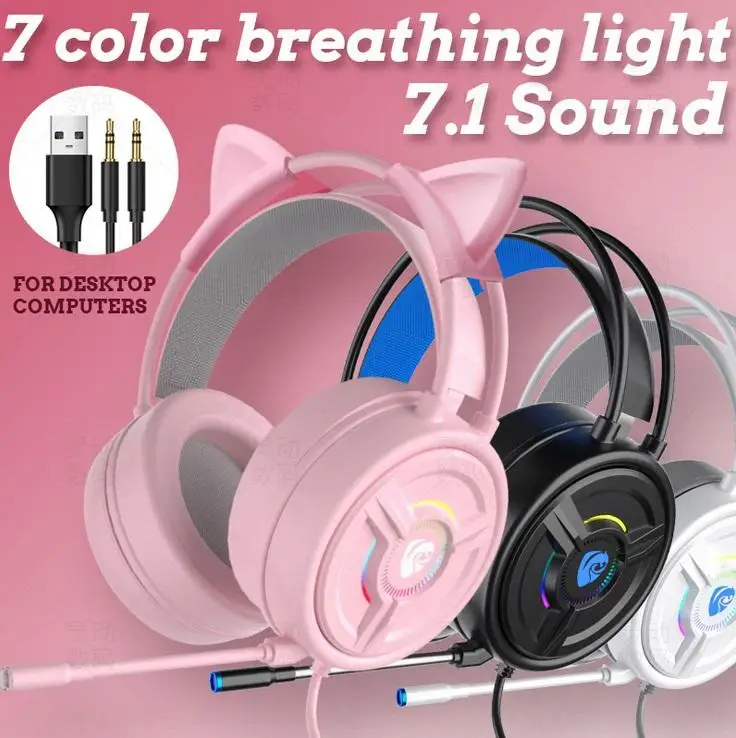 Game Headphones Gaming Headsets Bass Surround Sound Stereo Over Head