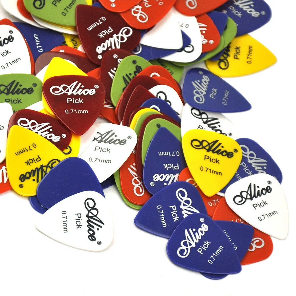 

Lots of 500 pcs Alice 0.71mm Medium Smooth ABS Guitar Picks Mixed Colors AP-P