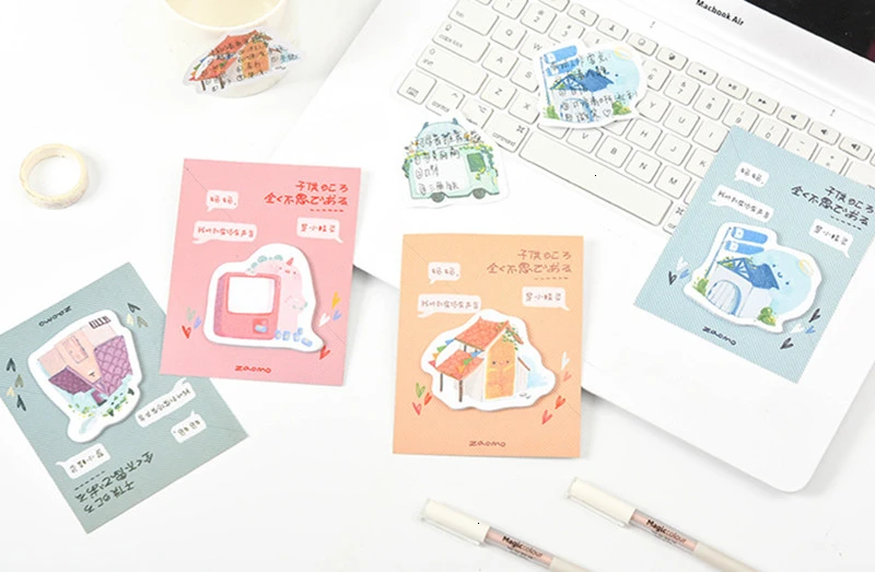 Красочные Kawaii блокнот для заметок милый мультфильм липкие заметки украшения офиса планировщик студенческий блокнот школьные принадлежности 02148