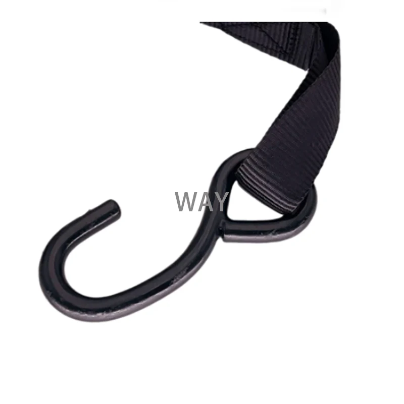 1pc CVP 1" 2m 800kgs Black Trailer Tie Down Strap Ratchet Buckle S Hook RV Parts Camper Accessories Caravan Components cargo straps cargo tie down strap tie down straps lashing strap