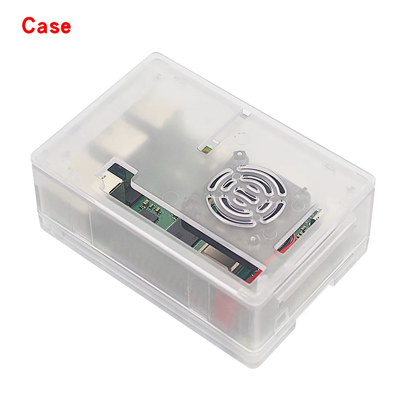 Clear Case Raspberry Pi 4 ABS чехол с черным прозрачным 2 цвета двойной корпус с вентилятором для Pi 4B чехол также совместим с сенсорным экраном 3,5 дюйма - Цвет: Clear Case