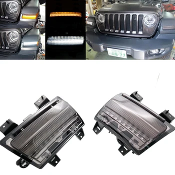 

Front Fender White DRL Daytime Running Amber Turn Signal Lights for Je ep Wrangler JL 2018 2019 USA / European Version