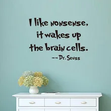 Д-р сеусс мне нравится ерунда резные Европа и Америка Стикеры с пословицами на стену английские стихи DS030