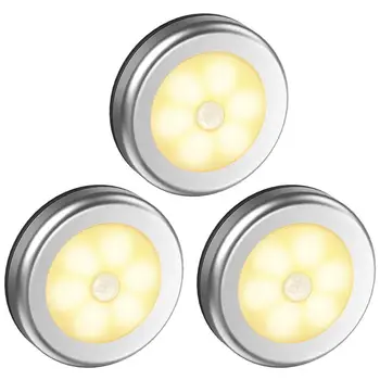 

1pcs 6 LED Infrared PIR Motion Sensor 6 Led Night Light Wireless Detector Light Wall Lamp Light Auto On/Off Closet Battery Power