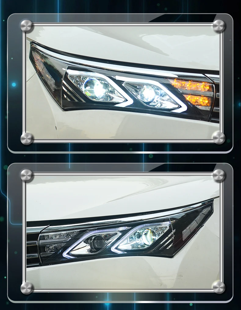 KOWELL автомобильный Стайлинг для Toyota Corolla фары- Altis светодиодный фары DRL Биксеноновые линзы Высокий Низкий луч парковка противотуманная фара