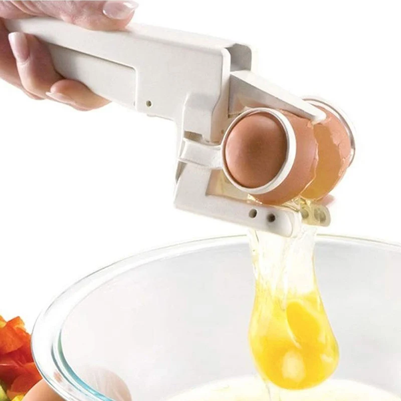 One Handed Egg Cracker Tool, Best Egg Cracker Egg Yolk Separator – Kitchen  Groups