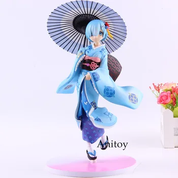 

Anime Re:zero Re:Life in a Different World from Zero Action Figure Blue Rem Kawaii Cute Toys Collection Model Gift